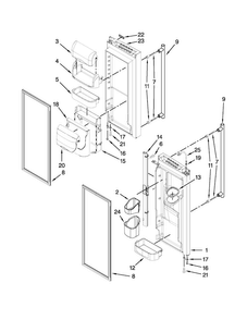 Refrigerator Door Parts Diagram and Parts List for JFI2089WES8  Jenn-Air Refrigerator