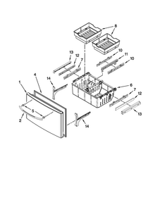 Freezer Door Parts Diagram and Parts List for MFI2269VEB6  Maytag Refrigerator