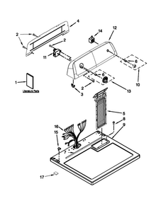 Top And Console Parts Diagram and Parts List for AGD4675YQ3  Admiral Dryer