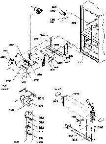 Evaporator Area Diagram and Parts List for BRF20TLW-P1199201WL  Amana Refrigerator