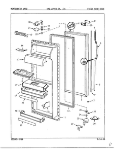 Fresh Food Door Diagram and Parts List for 22903-OA  Admiral Refrigerator