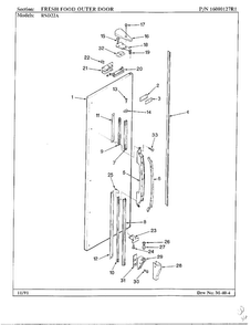 Fresh Food Outer Door Diagram and Parts List for 22714  Maytag Refrigerator