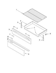 Drawer & Broiler Parts Diagram and Parts List for MGR7662WB0  Maytag Range