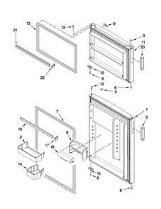 Door Parts Diagram and Parts List for A1RXNGFYW00  Amana Refrigerator