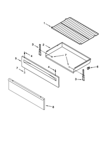 Drawer & Broiler Parts Diagram and Parts List for MGR7665WS2  Maytag Range
