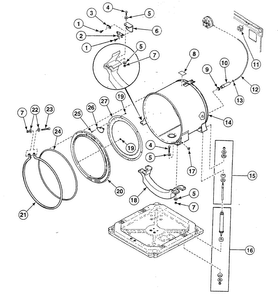 Tub Assy Diagram and Parts List for SWFF71QN3050  Speed Queen Washer