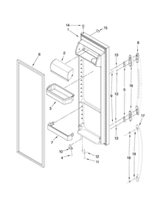 Refrigerator Door Parts Diagram and Parts List for MSD2550VEU01  Maytag Refrigerator