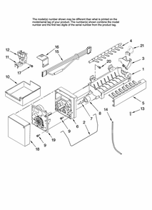 Icemaker Parts Diagram and Parts List for GB2526REKS12  Amana Refrigerator