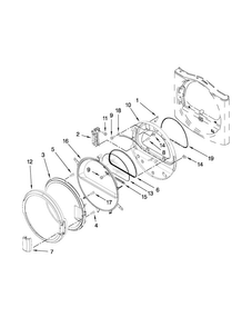 Dryer Door Parts Diagram and Parts List for MLE20PDBYW2  Maytag Washer Dryer Combo