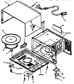 Cabinet Diagram and Parts List for 5658929090  Kenmore Microwave
