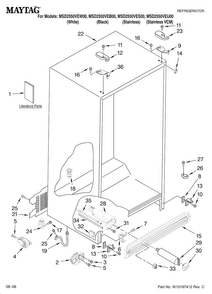 Cabinet Parts Diagram and Parts List for MSD2550VES00  Maytag Refrigerator