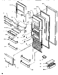 Refrigerator Door Diagram and Parts List for SRD520SW-P1186301WW  Amana Refrigerator