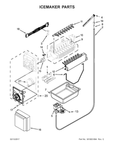 Icemaker Parts Diagram and Parts List for JFC2290REP00  Jenn-Air Refrigerator
