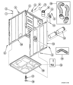 Cabinet Assy Diagram and Parts List for SSE807QF1500  Speed Queen Dryer