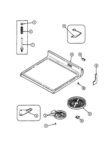 Top Assembly Diagram and Parts List for CRE9830BCR  Maytag Range