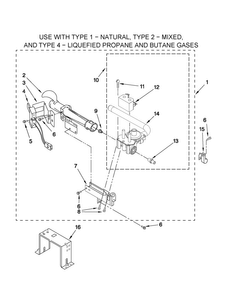 Burner Assembly Diagram and Parts List for MLG24PDAGW2  Maytag Dryer