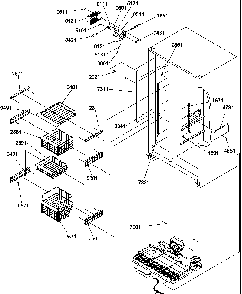 Freezer Shelves And Light Diagram and Parts List for SRDE528TBW-P1312602WW  Amana Refrigerator