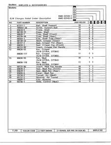 Shelves And Accessories Diagram and Parts List for 62143-0A  Admiral Refrigerator