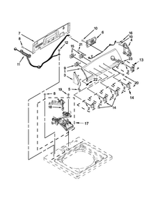 Controls And Water Inlet Parts Diagram and Parts List for 7MMVWC420BW0  Maytag Washer