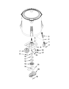 Gearcase, Motor And Pump Parts Diagram and Parts List for MVWP475EW0  Maytag Washer