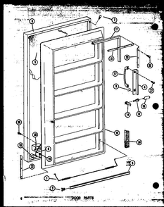 Door Parts Diagram and Parts List for ESU13C-L P60345-58WL Amana Freezer
