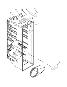 Refrigerator Liner Parts Diagram and Parts List for MSF25D4XAB00  Maytag Refrigerator