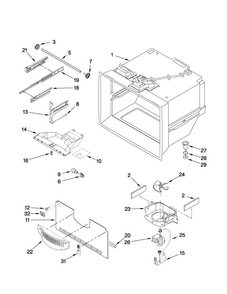 Freezer Liner Parts Diagram and Parts List for ABB2522FEB3  Amana Refrigerator