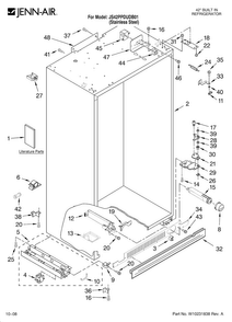 Cabinet Parts Diagram and Parts List for JS42PPDUDB01  Jenn-Air Refrigerator