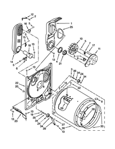 Bulkhead Parts Diagram and Parts List for NGD4600YQ2  Amana Dryer