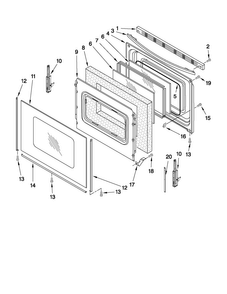 Door Parts Diagram and Parts List for MER7775WS1  Maytag Range