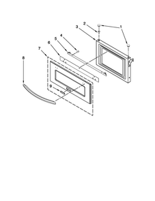 Microwave Door Parts Diagram and Parts List for JMW2427WS00  Jenn-Air Microwave