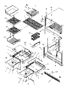 Cabinet Shelving Diagram and Parts List for TX22S3L-P1196002WL  Amana Refrigerator