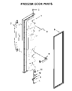Freezer Door Parts Diagram and Parts List for 10650045714  Kenmore Refrigerator