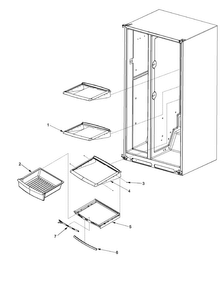 Deli And Ref Shelf Diagram and Parts List for XRSS264BW-PXRSS264BW0  Amana Refrigerator