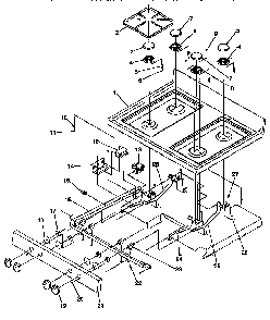Main Top Diagram and Parts List for ARG7301W-P1143315NW  Amana Range