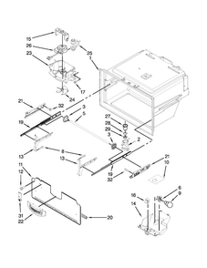 Freezer Liner Parts Diagram and Parts List for MFX2570AEB4  Maytag Refrigerator