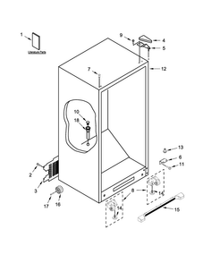 Cabinet Parts Diagram and Parts List for AZM12X17DW00  Amana Freezer
