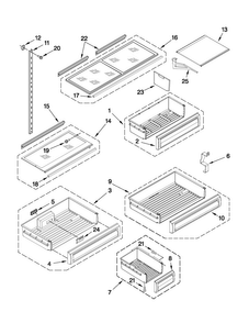 Shelf Parts Diagram and Parts List for JB36NXFXRW01  Jenn-Air Refrigerator