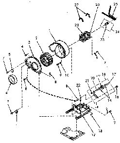 Motor, Exhaust Fan And Belt Diagram and Parts List for NE8633W43921  Speed Queen Dryer