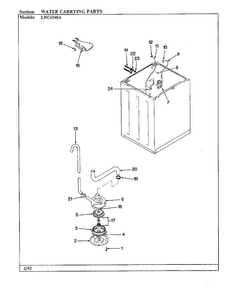 Water Carrying Parts Diagram and Parts List for 6540A REV K Norge Washer