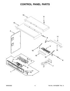 Control Panel Parts Diagram and Parts List for MMW9730FZ20  Maytag Microwave Oven Combo