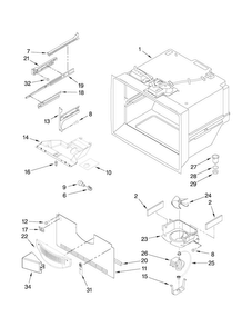 Freezer Liner Parts Diagram and Parts List for MBF2258WEB1  Maytag Refrigerator