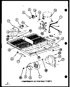 Compressor Compartment Parts Diagram and Parts List for TLI20G-P76512-27W  Amana Refrigerator