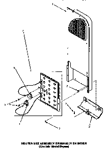 Heater Box Assembly Diagram and Parts List for LE4407L P1163602WL Amana Dryer