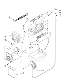 Icemaker Parts Diagram and Parts List for AFD2535DEW8  Amana Refrigerator
