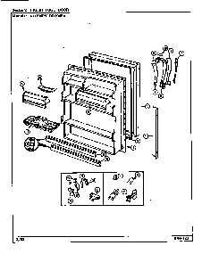 Fresh Food Door Diagram and Parts List for RB194PA DE75A Magic Chef Refrigerator
