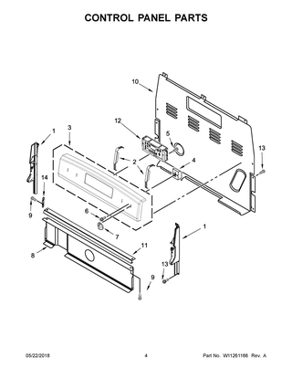 Control Panel Parts Diagram and Parts List for ACR4303MFS2  Maytag Range