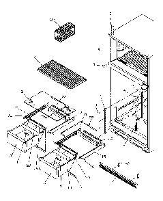 Cabinet Shelving Diagram and Parts List for TV18S4W-P1194902WW  Amana Refrigerator