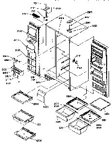 Shelves, Lights And Hinges Diagram and Parts List for 57082-P1190812WW  Amana Refrigerator