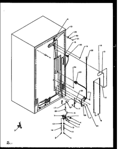 Cabinet Back Diagram and Parts List for SZD25N2E-P1162431WE  Amana Refrigerator